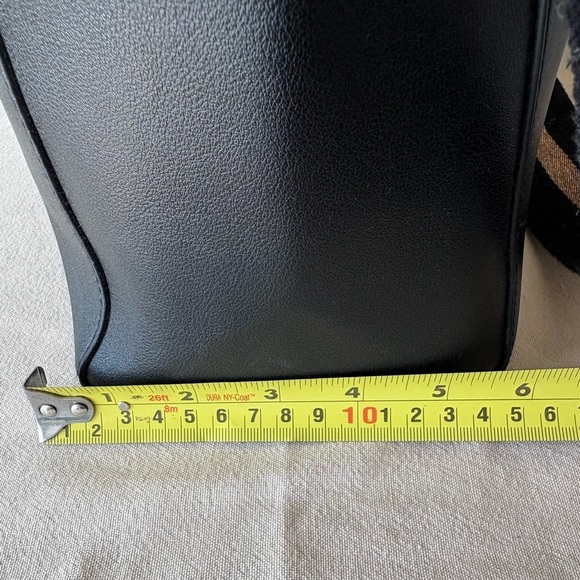 Slouchy Black Faux Leather Tote Bag - Picture 9 of 12